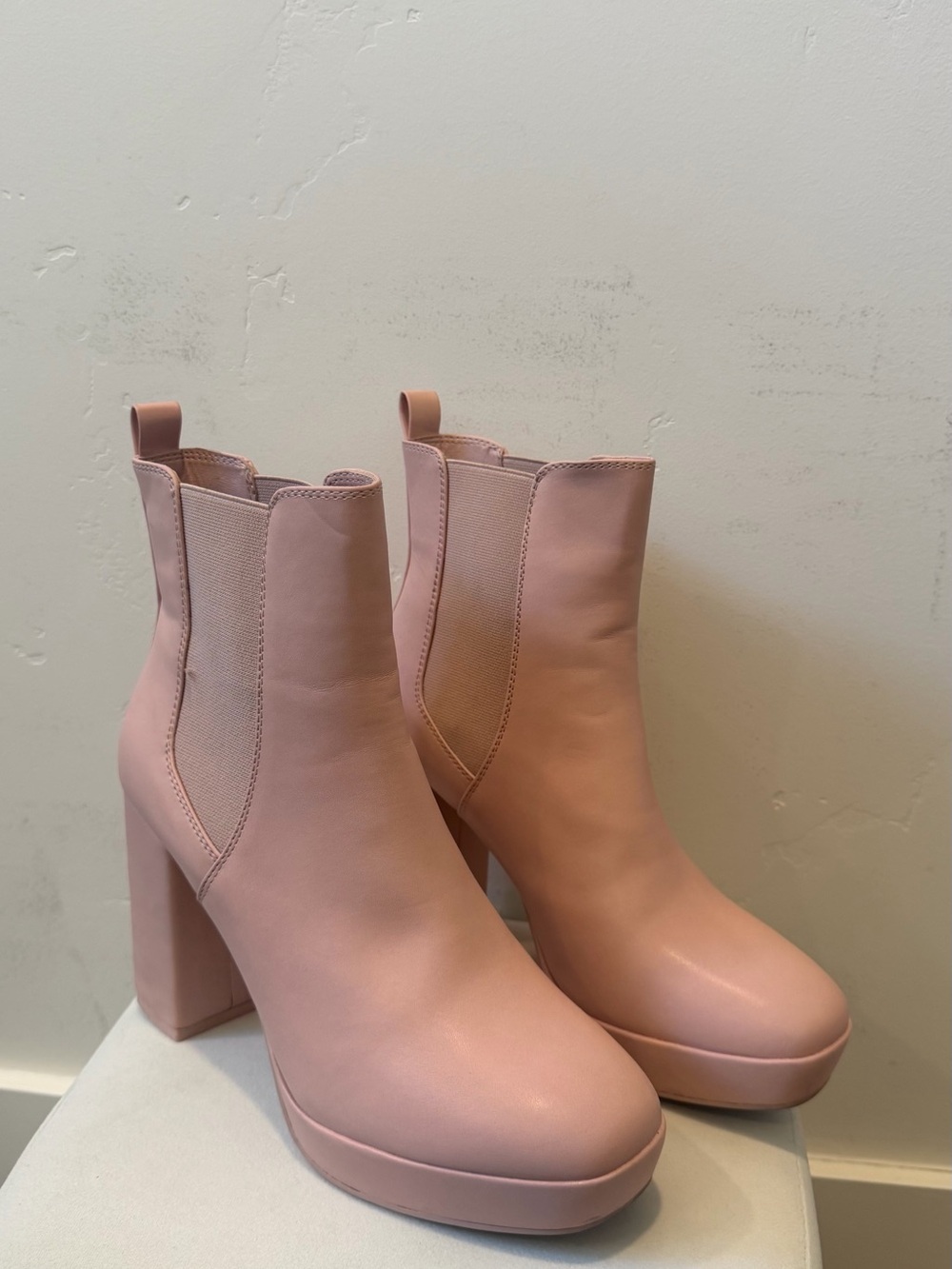 Altar'd State Blush Pink Block Heel Chelsea Ankle Boots